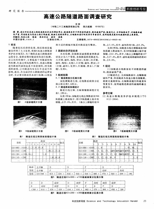 高速公路隧道路面调查研究
