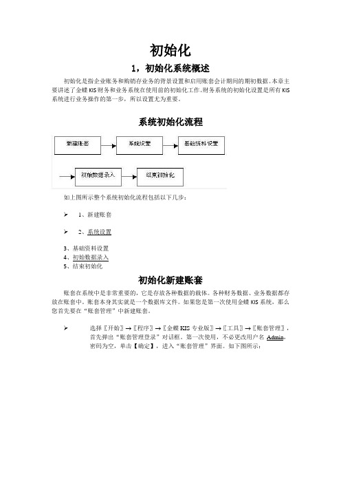 金碟KIS财务软件教程-初始化