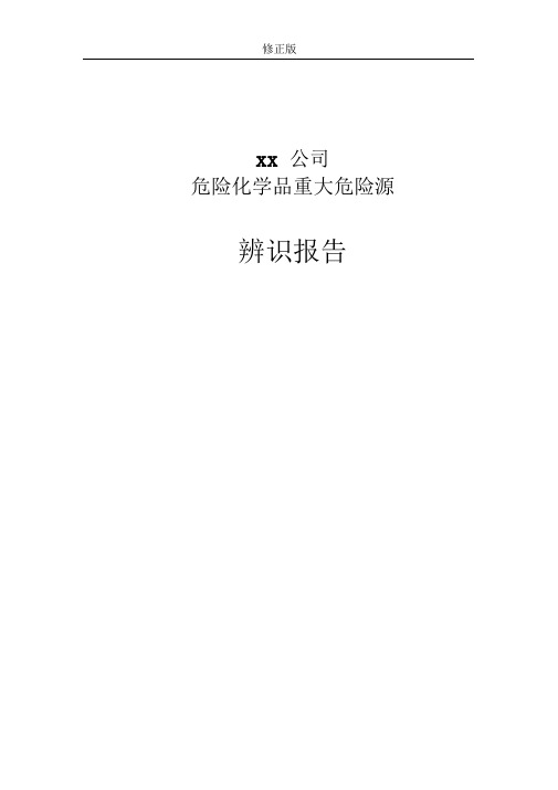 危险化学品重大危险源辨识报告_修正版