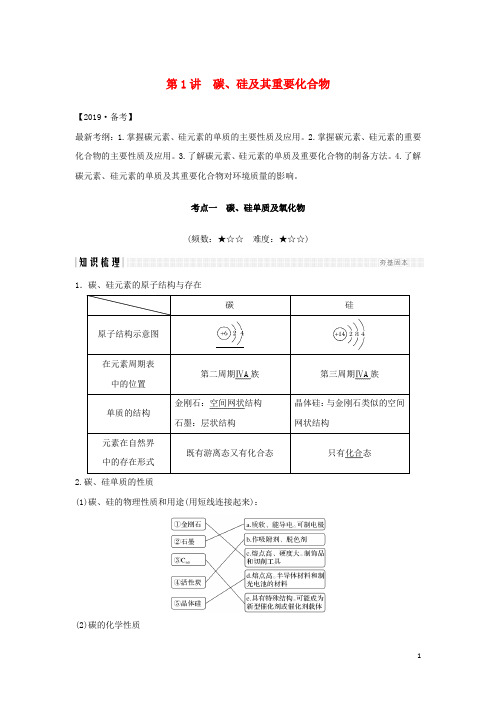 高考化学总复习 第4章 非金属及其化合物 第1讲 碳、硅及其重要化合物配套练习 新人教版