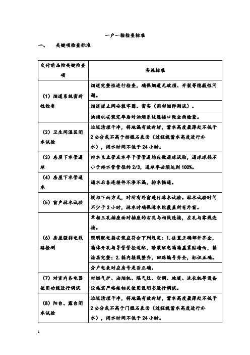 一户一验检查标准