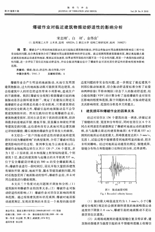 爆破作业对临近建筑物振动舒适性的影响分析