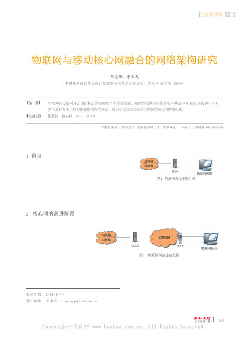 物联网与移动核心网融合的网络架构研究