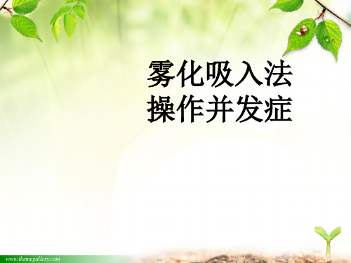 雾化吸入疗法及并发症的处理