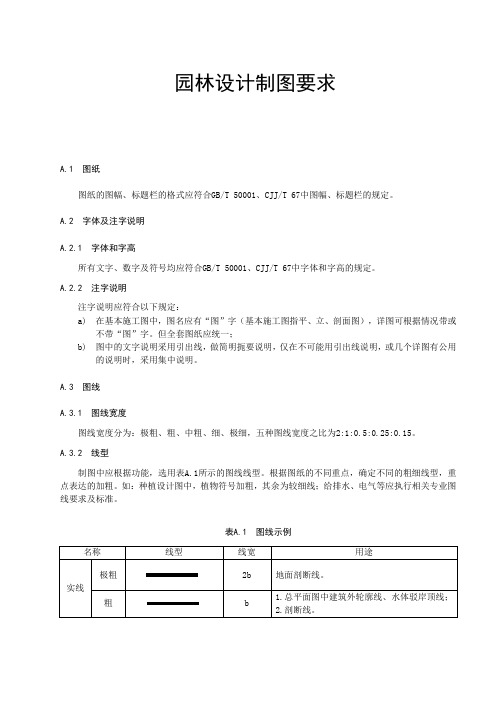 园林设计制图要求