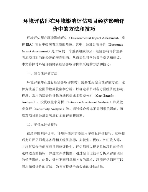 环境评估师在环境影响评估项目经济影响评价中的方法和技巧