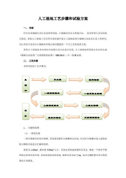 人工湿地工艺流程和实验方案