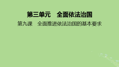 2025版高考政治一轮总复习必修3第3单元全面依法治国第9课全面推进依法治国的基本要求课件