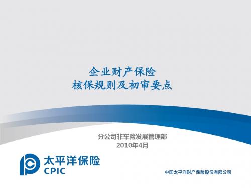 企业财产保险核保规则及初审要点概要