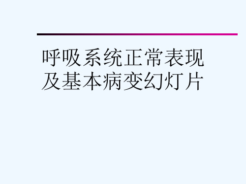 呼吸系统正常表现及基本病变幻灯片