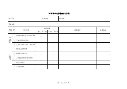 河湖长督查检查记录表