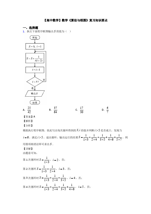 高考数学压轴专题2020-2021备战高考《算法与框图》专项训练解析附答案