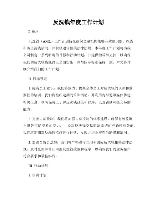 反洗钱年度工作计划