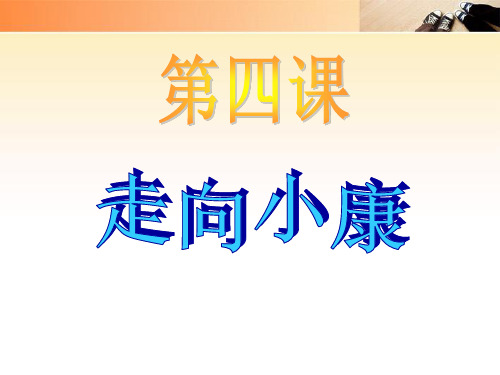 九年级政治 第四课《走向小康》 教科版PPT课件