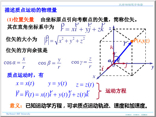 描述质点运动的物理量