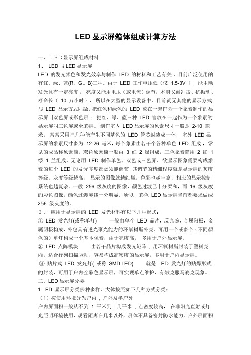 LED显示屏的计算方法