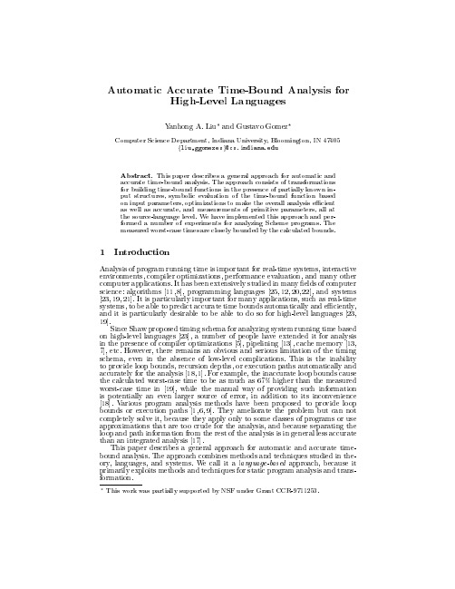 Automatic accurate time-bound analysis for high-level languages