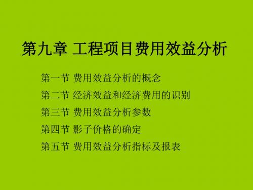 工程经济学(新)09第九章 工程项目费用效益分析