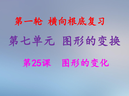 2021年中考数学冲刺总复习第一轮横向基础复习第七单元图形的变化第25课图形的变换课件