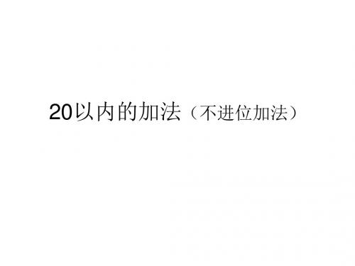 20以内的加法 (不进位)课件