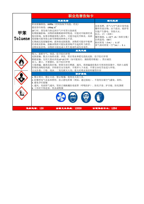 甲苯职业危害告知卡-20170719