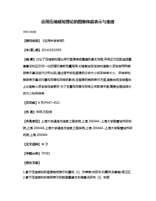 运用压缩感知理论的图像稀疏表示与重建