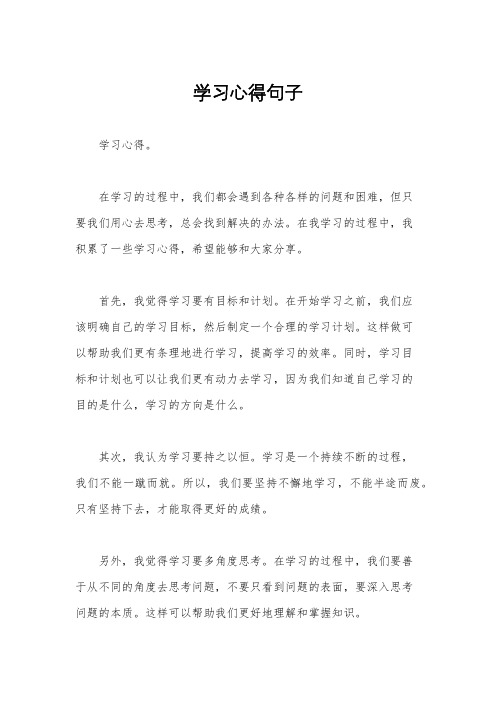 学习心得句子