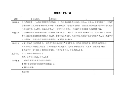 队会课《责任与担当》