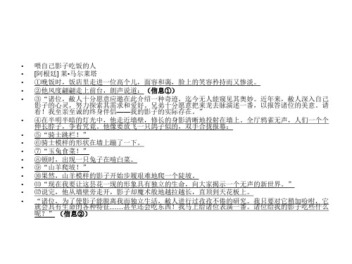 喂自己影子吃饭的人分析讲解 演示文稿