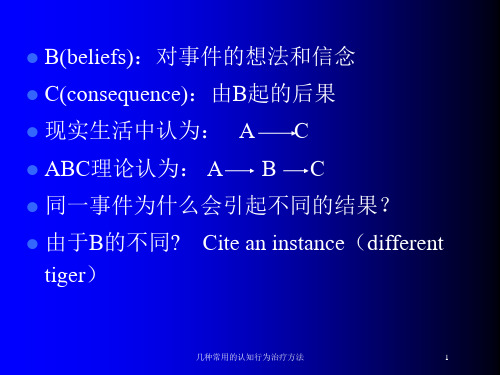 几种常用的认知行为治疗方法培训课件