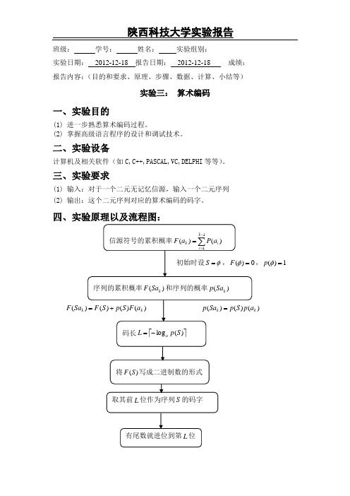 实验三算术编码