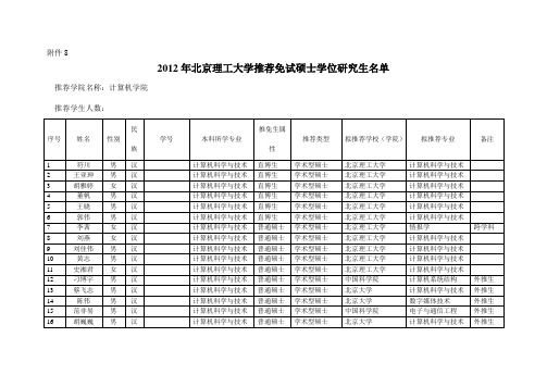 北京理工大学普通保研