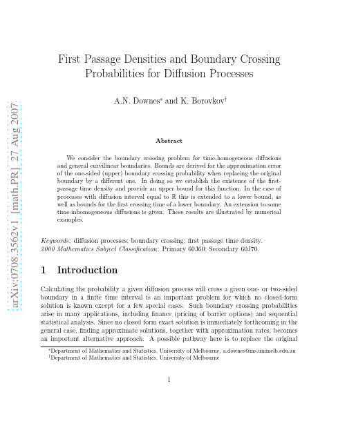 First Passage Densities and Boundary Crossing Probabilities for Diffusion Processes