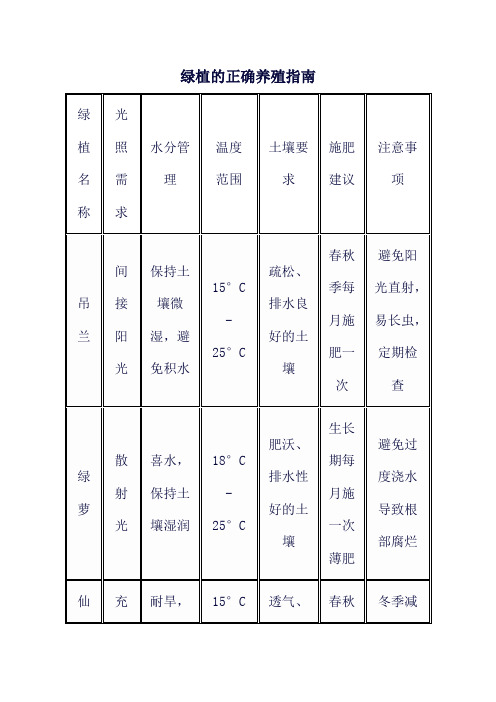 绿植的正确养殖指南