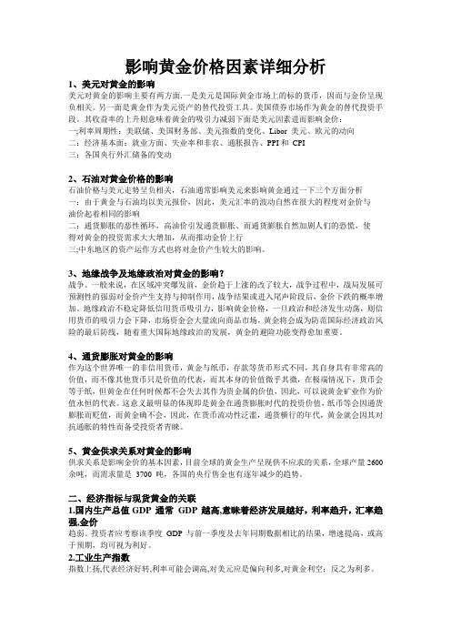 现货黄金投资必读“影响黄金价格因素”