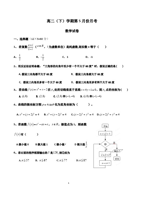 高二(下)学期第5月份月考数学试卷