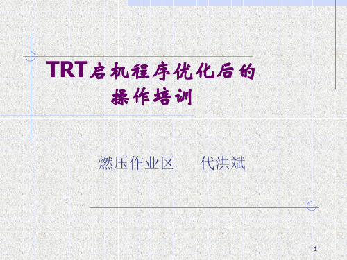 TRT优化后的启机操作培训