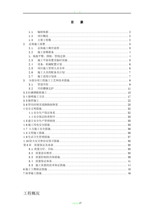 雨污分流施工组织方案