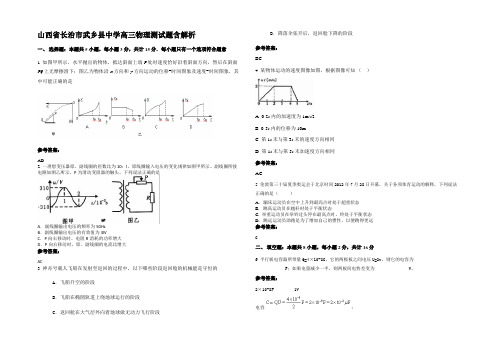 山西省长治市武乡县中学高三物理测试题带解析