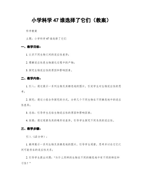 小学科学47谁选择了它们(教案)