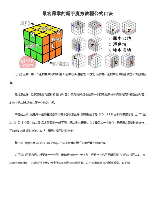 新手魔方教程公式口诀