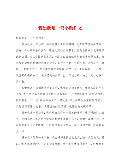 假如我是一只小狗作文