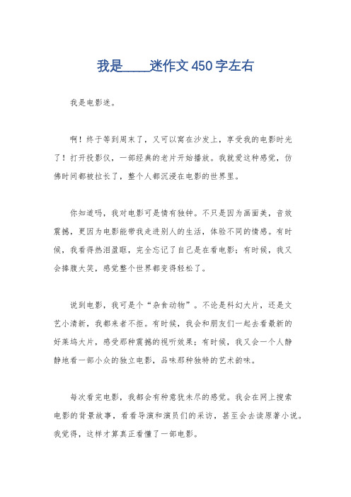 我是_____迷作文450字左右