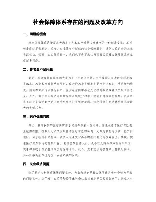 社会保障体系存在的问题及改革方向 (3)