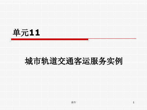 城市轨道交通客运服务实例  ppt课件