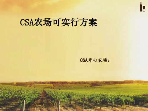 CSA农场可实行方案