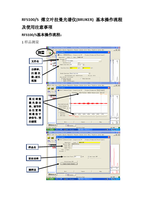 RFS100S傅立叶拉曼光谱仪（BRUKER）基本操作流程及使用