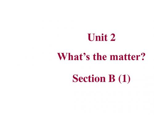八年级英语上册 Unit 2《What’s the matter》Section