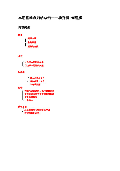 奥数重难点归纳总结(四升五)