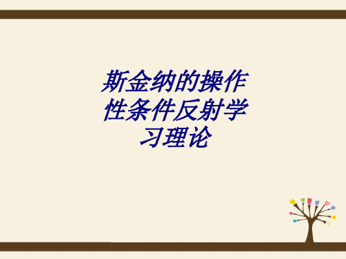 斯金纳的操作性条件反射学习理论专题培训课件